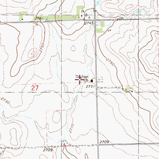 Topographic Map of Daglum Church, ND