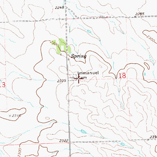 Topographic Map of Immanuel Cemetery, ND