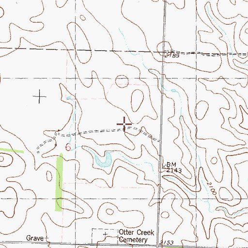 Topographic Map of Otter Creek Cemetery, ND