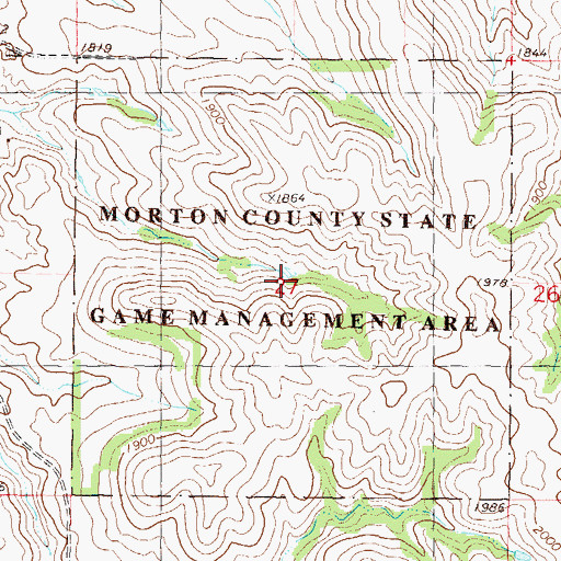 Topographic Map of Morton County State Game Management Area, ND