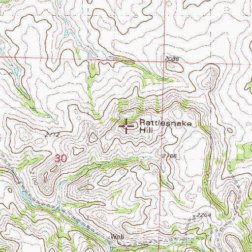 Topographic Map of Rattlesnake Hill, ND