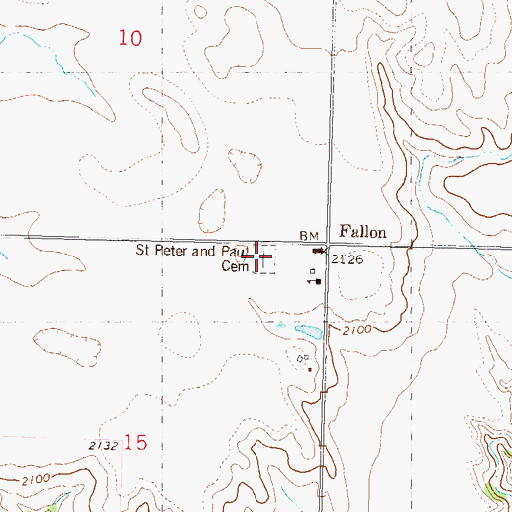 Topographic Map of Saint Peter and Paul Cemetery, ND