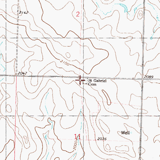 Topographic Map of Saint Gabriel Cemetery, ND