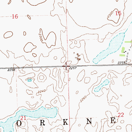 Topographic Map of Township of Sorkness, ND