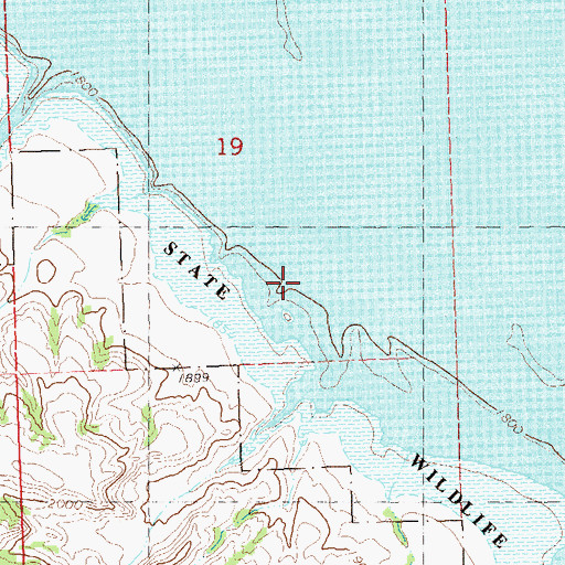 Topographic Map of Antelope Creek State Wildlife Management Area, ND