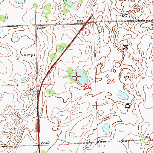 Topographic Map of Iverson Lake, ND