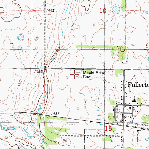 Topographic Map of Maple View Cemetery, ND