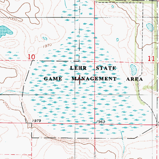Topographic Map of Lehr State Game Management Area, ND