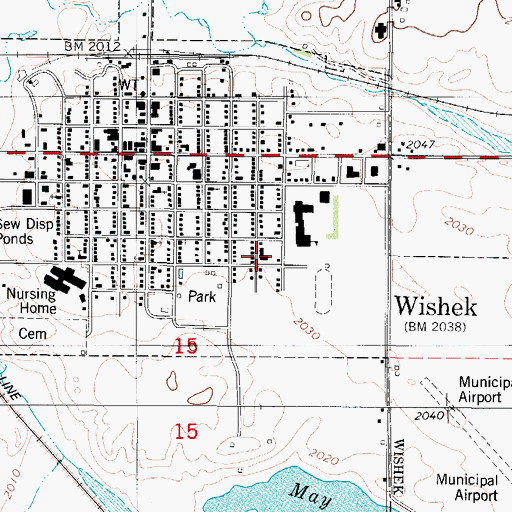 Topographic Map of Wishek Community Hospital, ND