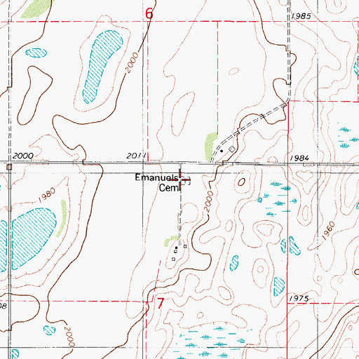 Topographic Map of Emanuel Congregation Cemetery, ND