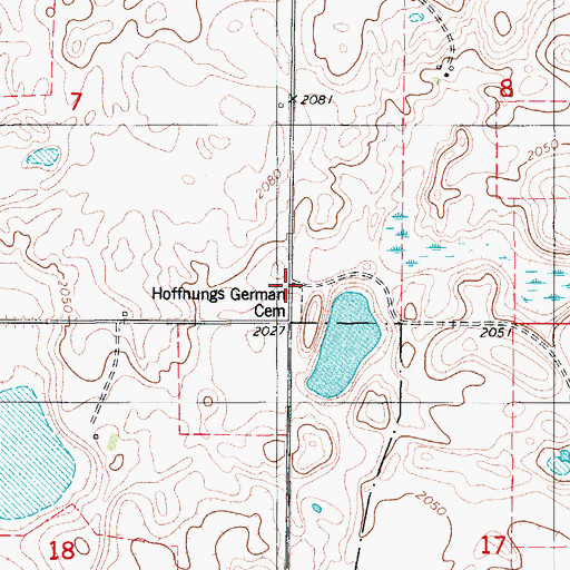 Topographic Map of Hope Cemetery, ND
