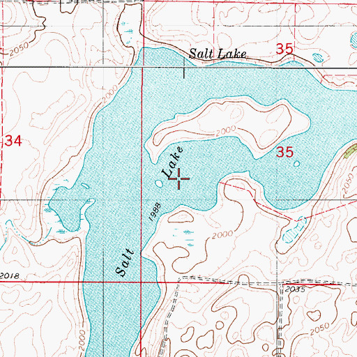 Topographic Map of Salt Lake, ND