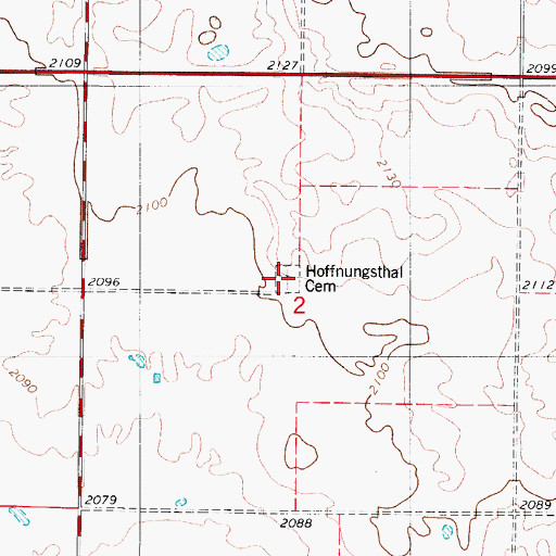 Topographic Map of Hoffnungsthal Cemetery, ND