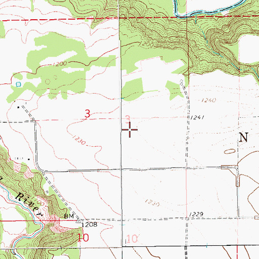 Topographic Map of Pembina Valley, ND