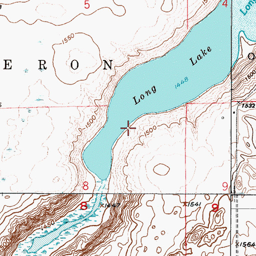 Topographic Map of Long Lake, ND