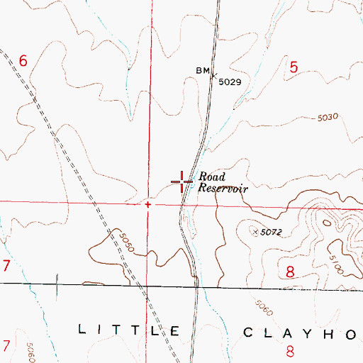 Topographic Map of Road Reservoir, AZ