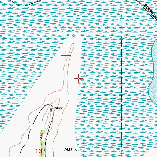 Topographic Map of West Bay, ND