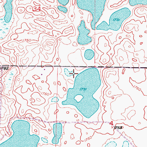 Topographic Map of Kidder County, ND