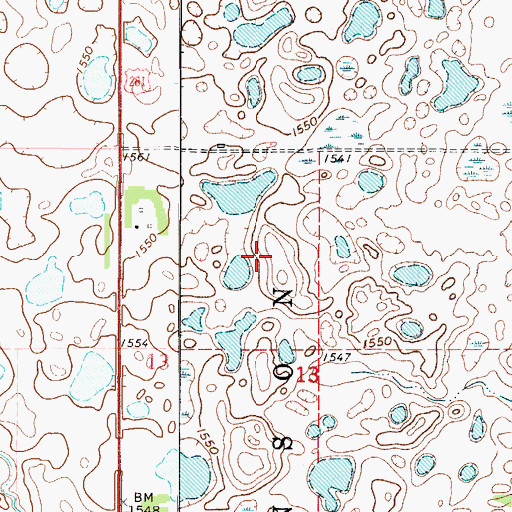 Topographic Map of Towner County, ND