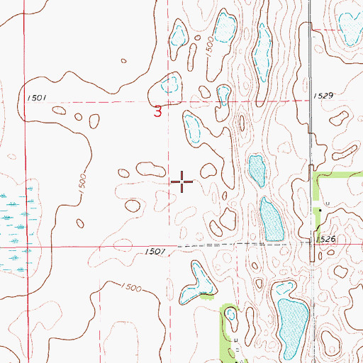 Topographic Map of Nelson County, ND