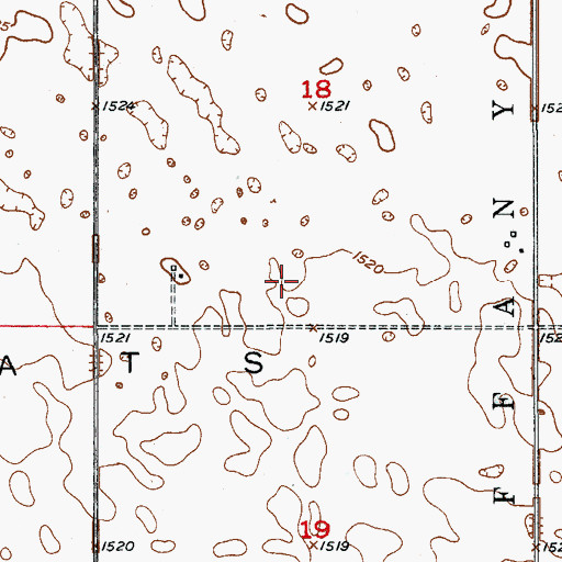 Topographic Map of Eddy County, ND