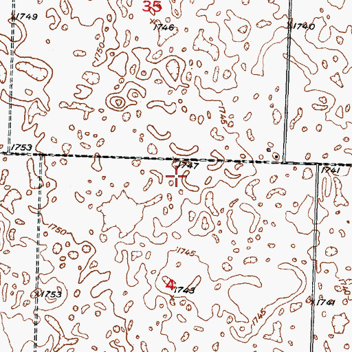 Topographic Map of Renville County, ND
