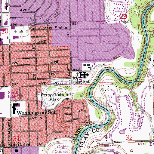 Topographic Map of Veterans Administration Hospital, MN