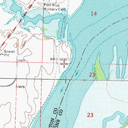 Topographic Map of Fort Rice Landing (historical), ND