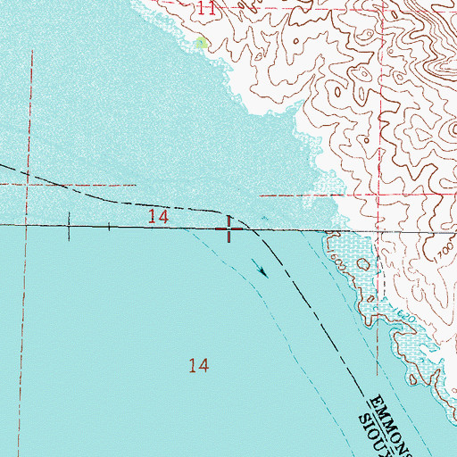 Topographic Map of Wood Hawk Bend (historical), ND