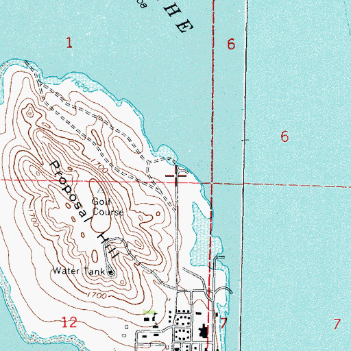 Topographic Map of Fort Yates Recreation Area, ND