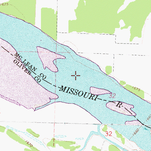 Topographic Map of Fort Clark Bend (historical), ND