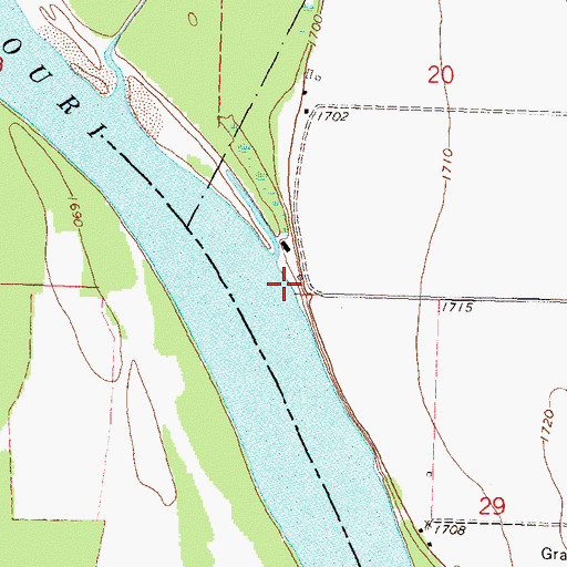 Topographic Map of Winston Landing (historical), ND