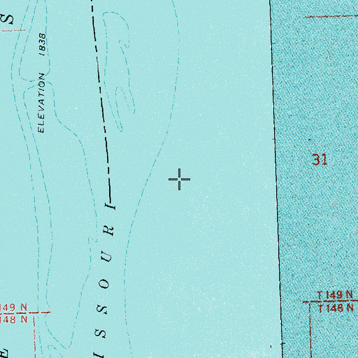 Topographic Map of Goldfinch Towhead (historical), ND
