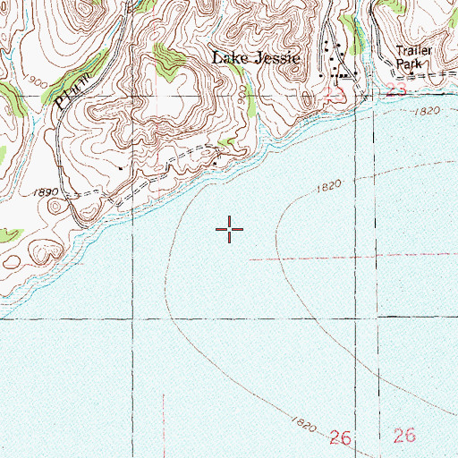 Topographic Map of Parkers Bend (historical), ND