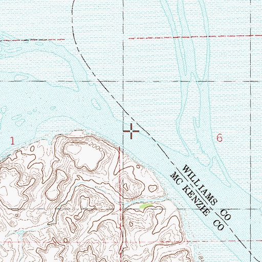 Topographic Map of Old Muddy Bend (historical), ND