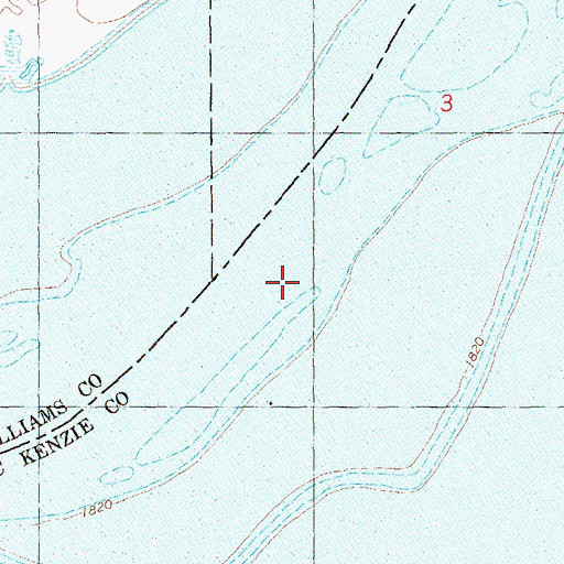 Topographic Map of Little Muddy Cut-off (historical), ND