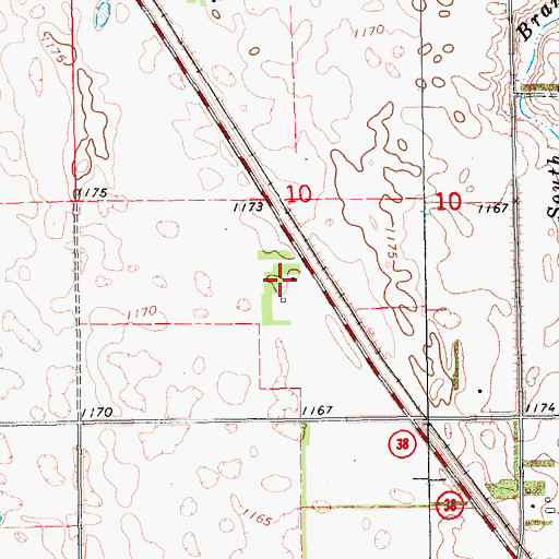Topographic Map of Rochester (historical), ND