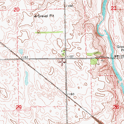 Topographic Map of Pontiac Town Hall, ND