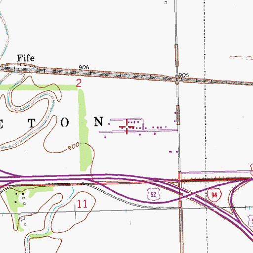 Topographic Map of Meadow Brook Park, ND