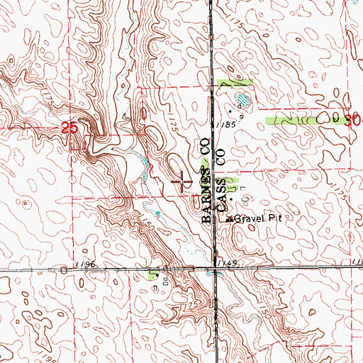 Topographic Map of Kibby (historical), ND