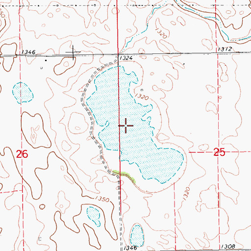 Topographic Map of Crystal Lake (historical), ND