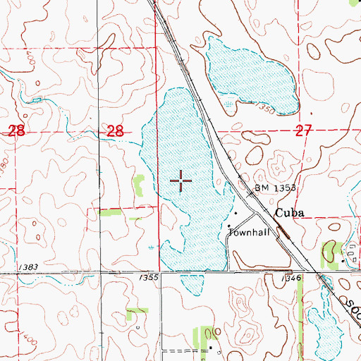 Topographic Map of Rush Lake (historical), ND