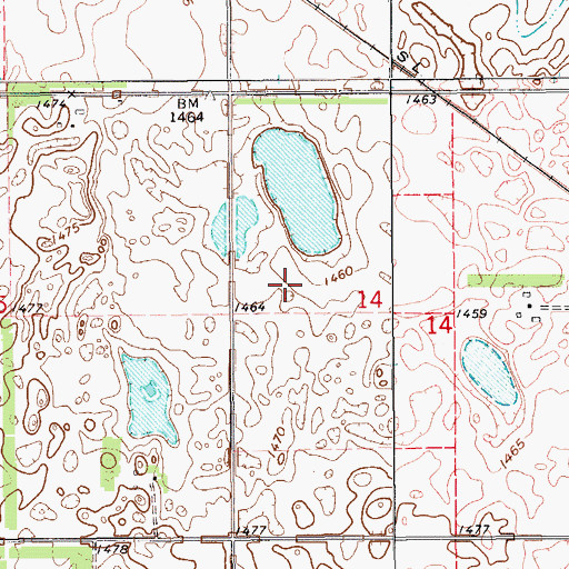 Topographic Map of Uxbridge (historical), ND