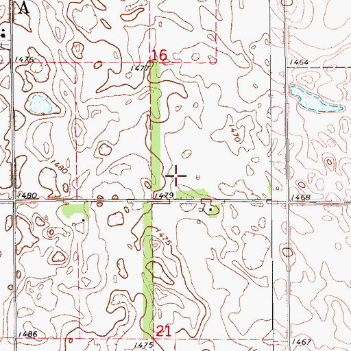 Topographic Map of Svea Town Hall, ND