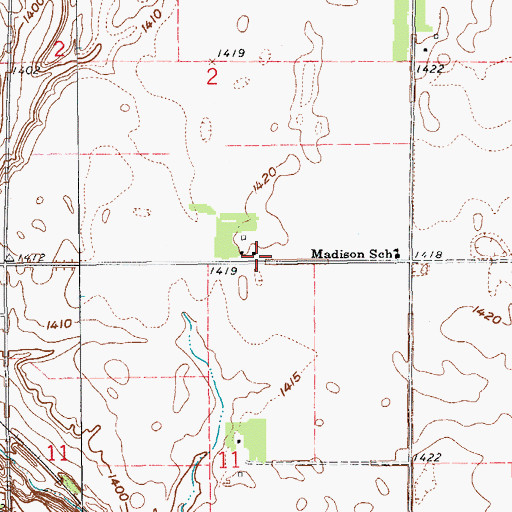 Topographic Map of Stewart Town Hall, ND