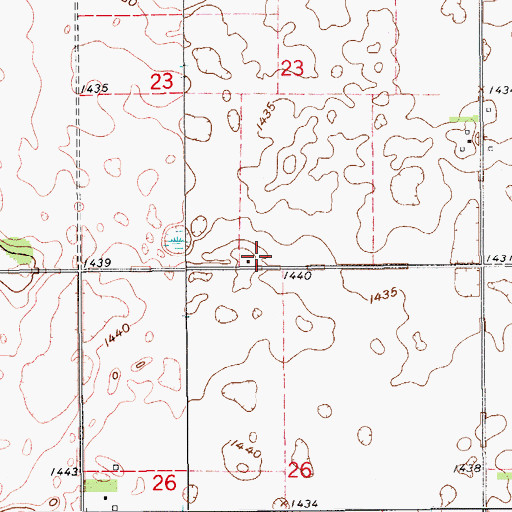 Topographic Map of Anderson Town Hall, ND