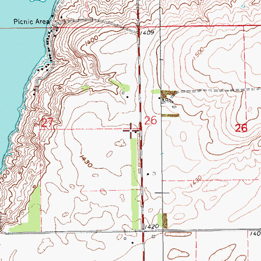 Topographic Map of Ashtabula Town Hall, ND