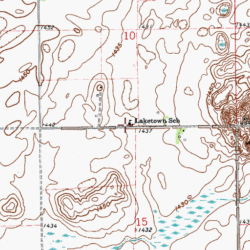 Topographic Map of Lake Town Townhall, ND