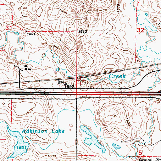 Topographic Map of New Minneapolis (historical), ND