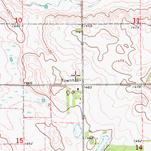 Topographic Map of Winfield Town Hall, ND